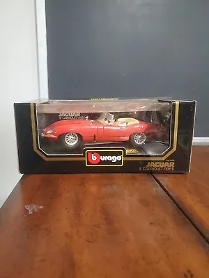 Burago 1961 Jaguar E Cabriolet RED  Die-cast - 1:18 Scale W/ Original Box • $20