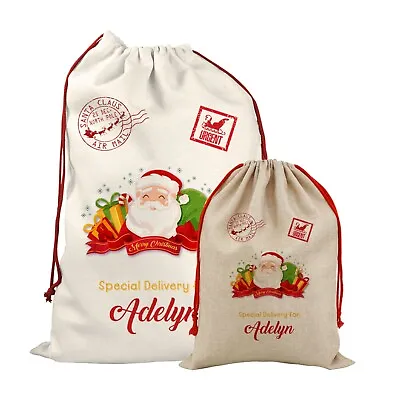 £8.99 • Buy Personalised Santa Sack Father Christmas Bag Present Xmas Stocking Gift 