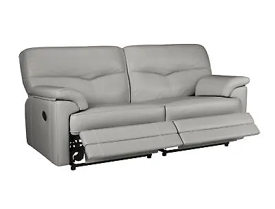 G Plan Stratford Cambridge Grey Leather 3 Seat Power Recliner Sofa RRP £3299.99 • £1269.99