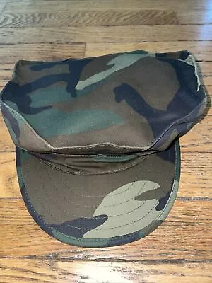 US Marine Corps USMC EGA Woodland Camo 8 Point Utility Cover Hat Cap Large • $14