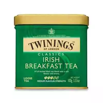 Twinings Irish Breakfast Loose Tea Caddy 100g Loose Tea Free Shipping World Wide • $49.99