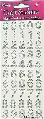 £1.79 • Buy CLEAR SILVER NUMBERS Eleganza Glitter Adhesive Gemstone Stickers 25551
