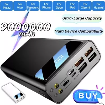 4USB Mobile Power Supply 9000000mAh Power Bank Battery Charging Box For Phone • £4.99