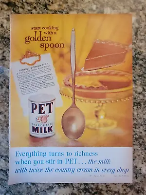 $1.50 • Buy 1962 PET Evaporated MILK Ad - Start Cooking With A Golden Spoon! Pumpkin Pie