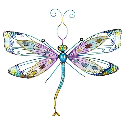 New Vibrant Dragonfly Metal Wall Art Beautiful Piece For Indoor & Outdoor G-21 • £35.98