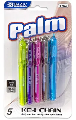 Palm Mini Ballpoint Pen With Key Ring 5 Per Pack Small Size Fit In Pocket Purse • $7.49