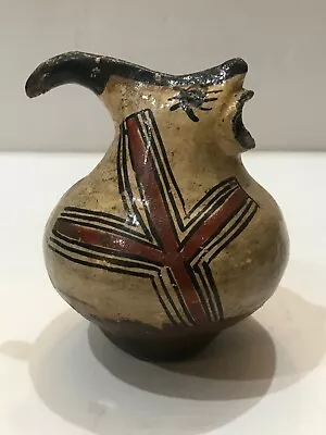 Vintage Native Southwest Polychrome Pottery San Ildefonso Vessel Rare Open Mouth • $395