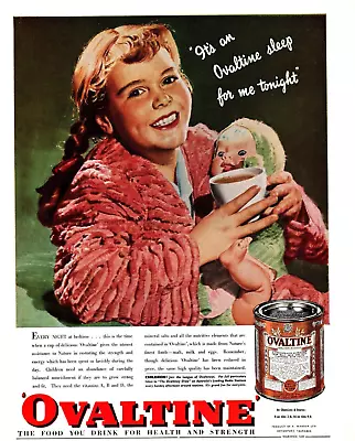 Ovaltine The Food You Drink For Health And Strength A4 Vintage Print Ad 1949 • $24.99