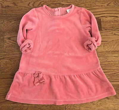 Hanna Andersson Pink Velvet Dress 80cm 18-24 Months EUC • $12.99