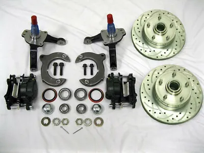 Mustang II 2 Front Disc Brake Kit Big 11  Slotted Chevy Rotors + Stock Spindles • $398.87