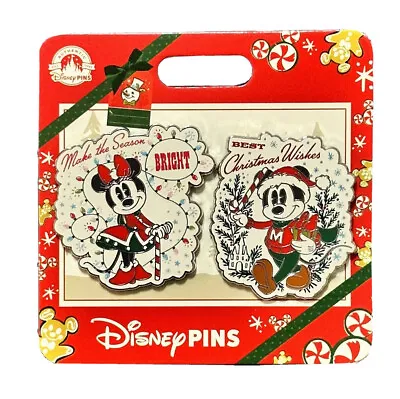 $18.99 • Buy 2022 Disney Parks Holiday Christmas Mickey & Minnie Mouse 2 Pin Set Open Edition