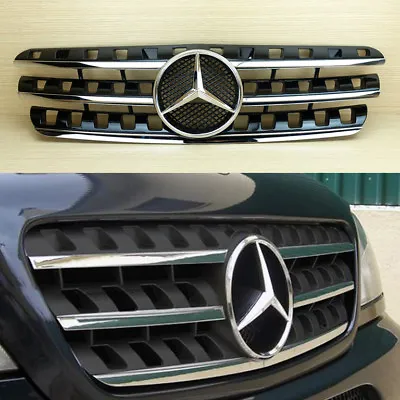 1998-2004 For Mercedes-Benz W163 M-Class Shiny Black / Chrome Front Grille ML320 • $170.90
