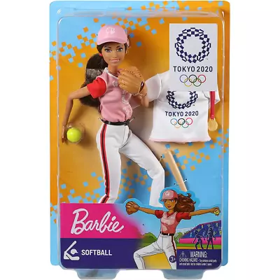 Barbie Tokyo Olympics Softball Sports Doll New KIds PLayset • £11.99