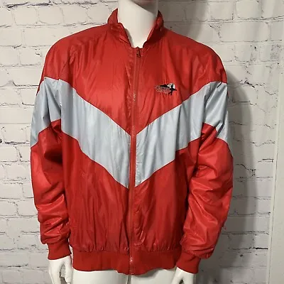 80’s Vintage Track Jacket Mens XL Red Gray Las Vegas Sunrise Golf Club La Mode • $39