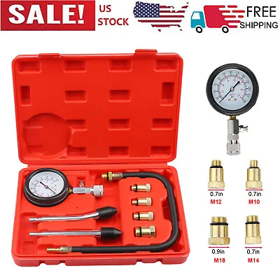 Petrol Engine Cylinder Compression Tester Kit For Automotive Motorcycle Tool Kit • $13.99