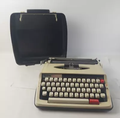 Brother Deluxe 850TR Typerwriter In Cream With Lid Untested Portable Manual  S57 • £30