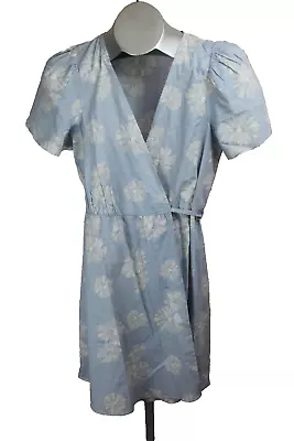 Madewell Wrap Mini Dress Blue Floral NEW $98 MSRP Womens Small • $25