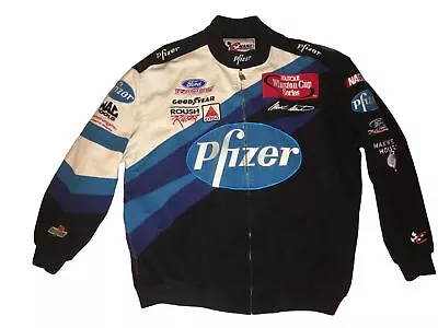 Chase Vtg NASCAR Mark Martin Pfizer Roush Racing Embroidered Jacket COAT  XL • $142