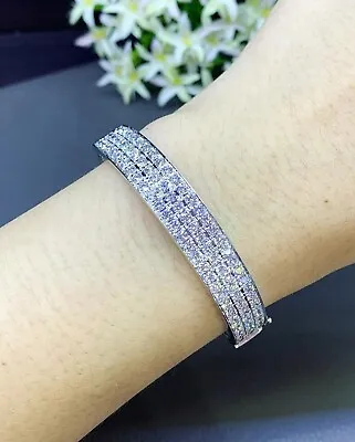 10.Ct Round Cut Diamond Lab Created Men Tennis Bracelet 14K White Gold Finish • $180.40