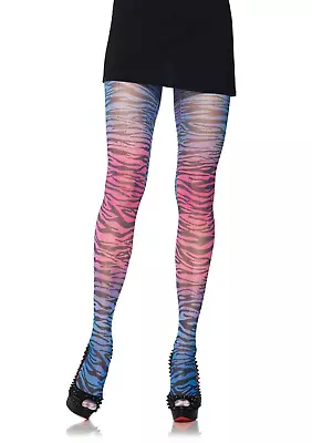 Rainbow Zebra Print Tights • £7.59