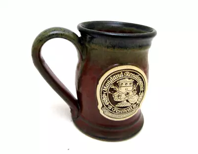 2012 Maryland Renaissance Festival Beer Tankard Coffee Mug Grey Fox Pottery Red • $19.50