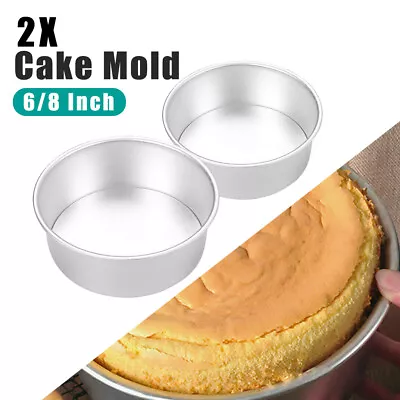 2PCS 6/8 Inch Cake Mold Round DIY Cakes Pastry Mold Baking Tin Pan Reusable • $19.99