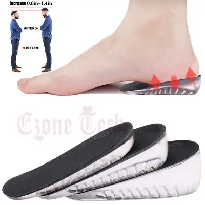 $6.42 • Buy Gel Height Increase Insoles Invisible Silicone Shoe Lifts Inserts Fr Men & Women