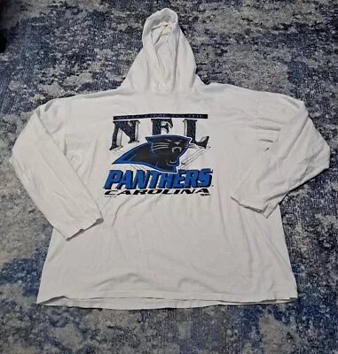 Vintage 1993 Carolina Panthers Shirt Hoodie Hooded White Cross Coloura USA • $49.99