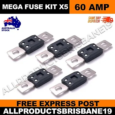 $29 • Buy 5 X 60 AMP Mega Fuse Heavy Duty Dual Battery Mining System High Current