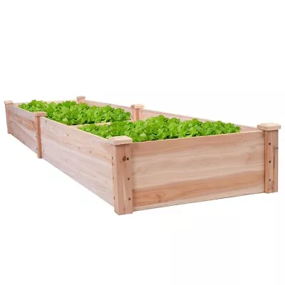 Solid Cedar Wood 8 Ft X 2 Ft Raised Garden Bed Planter • $272