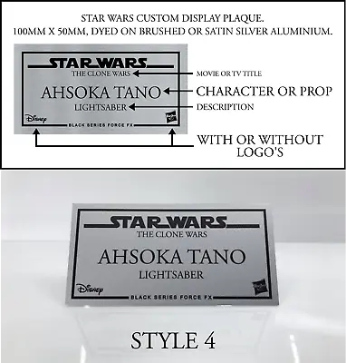 Star Wars Hasbro Black Series Lightsaber Display Plaque Aluminium • £6.50