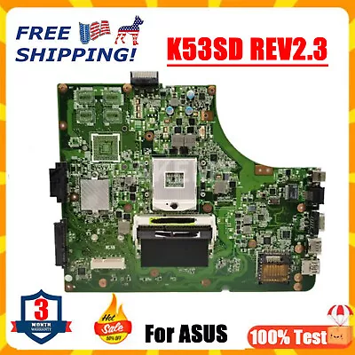 K53sd Rev2.3 Motherboard For Asus K53e A53e A53s Mainboard Support I3 I5 Cpu Gma • $47.25