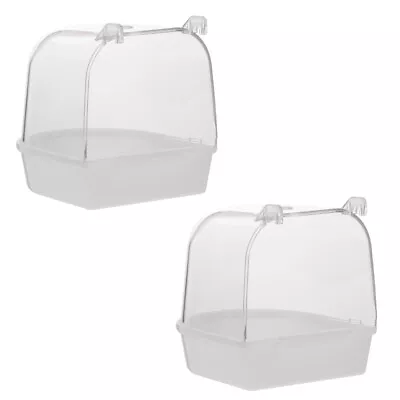  2 Pcs Bird Bath Tub Cages For Cockatiels Parrot Tubs Pet Shower • £12.19