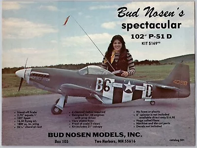 Bud Nosen Models Spectacular 102  P-51 D Plane Vtg Dec 1978 Full Page Print Ad • $11.99