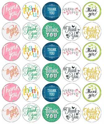 30x Thank You Cupcake Toppers Edible Wafer Paper Fairy Cake Toppers • £2.59