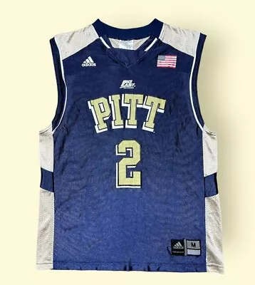 Vintage Pitt Panthers Basketball Jersey Adidas Medium Blue 2000s Big East Vtg • $35