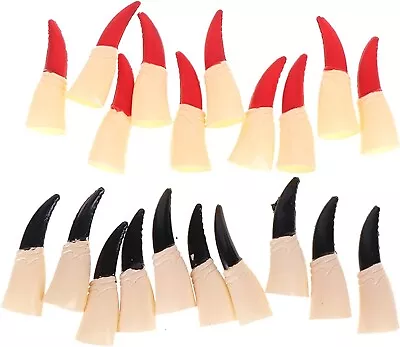 Pack Of 10 Black OR Red Witches Demon Finger Tips & Nails Halloween Horror Party • £3.99