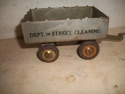 Rare Vtg Mar Toys Tin Dept Of Street Cleaning WAGON Pull Behind Cart Mar Truck • $34.95