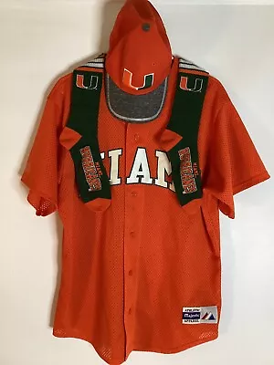  Miami Hurricanes Baseball Jersey Sz L W/ Hat & Socks • $49.99