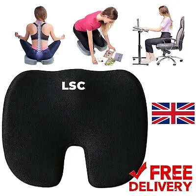 Seat Cushion For Office Gamming Chair Memory Foam Coccyx Pain Relief Pillow • £13.99