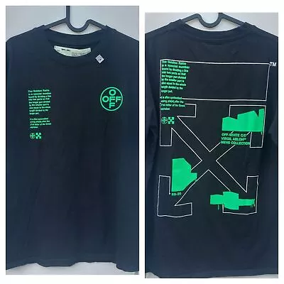 Off White C/o Virgil Abloh Shirt Sleeve T Shirt Golden Ratio Size Large Casual • £19.32