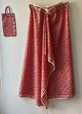 MATTA NY Red Print Beach Sarong W Beading + Bag-NEW • $89