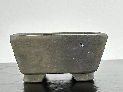 Vintage Unglazed Japanese Rectangular Shohin Mame Bonsai Pot HUSOU - 2 3/8  • $60