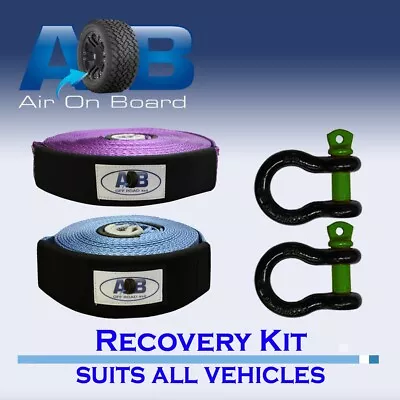 Winch Recovery Kit 5T Winch Extension Strap 9T Snatch Strap & 4.75T Shackles • $107