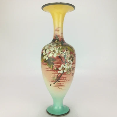 £229.99 • Buy Antique Doulton Lambeth Stoneware Faience Vase White Floral  28cm