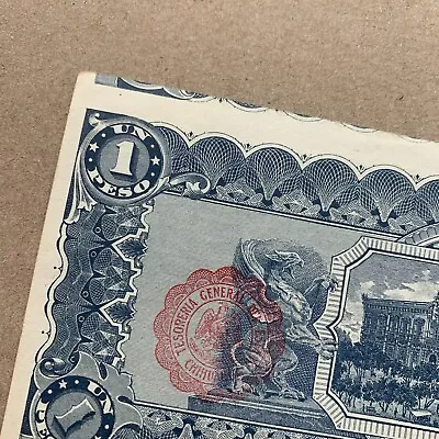 Miscut Error Mexican Chihuahua 1914 1 Pesos Banknote Mexico Currency Paper Money • $54.95