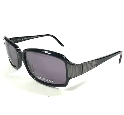 Ellen Tracy Sunglasses BRASILIA BLACK Zebra Frames With Purple Lenses 59-15-130 • $29.99