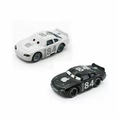 Disney Pixar Movie Cars Diecast Toy Car White & Black #84 Apple Car Loose • $21.89