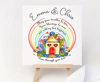 £3.29 • Buy Personalised Congratulations On Your New Home House Greeting Card Names Rainbow