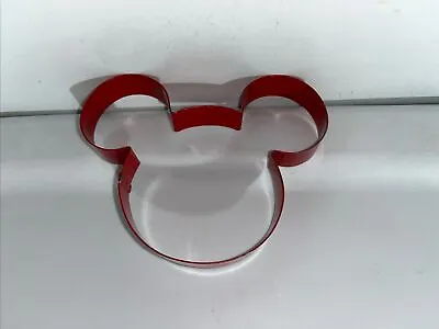 Disney Mickey Mouse Head Shaped Cookie Cutter Red Metal 5 1/4  X 4 1/2  Used • $4.99
